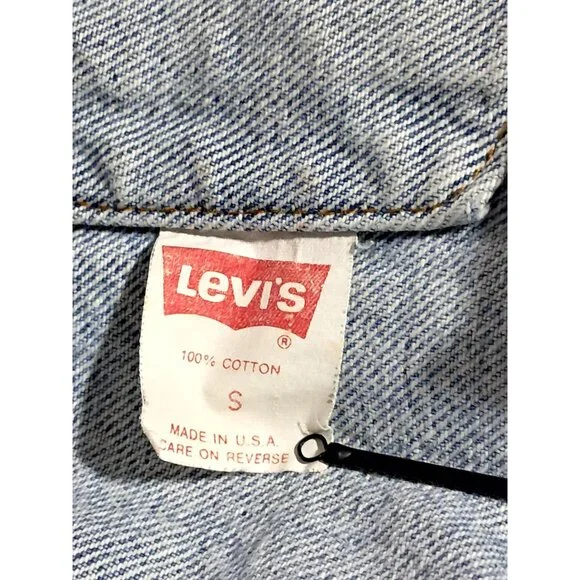 Levis S Vintage Denim Jacket Light Wash 100% Cotton Made In USA 1978 - Picture 3 of 13